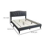 Letto matrimoniale Queen imbottito grigio antracite per 2 persone