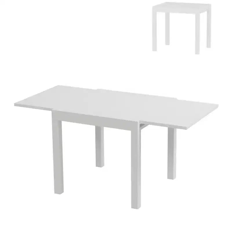 Tavolo da pranzo rettangolare grigio scuro / bianco, 6 posti, struttura in alluminio