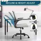 Sedia da ufficio ergonomica in rete nera/grigia con braccioli pieghevoli – Sedia da scrivania girevole per 1 persona