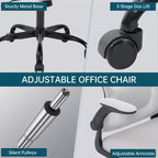 Sedia da ufficio ergonomica in rete nera/grigia con braccioli pieghevoli – Sedia da scrivania girevole per 1 persona