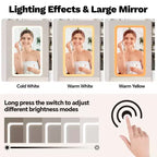 Toeletta Trucco Illuminata con Specchio e Sgabello – Nero / Rosa / Bianco, 1 Posto, Stazione di Ricarica e 2 Cassetti