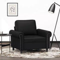 Divano in similpelle nera — Schienale con cuscini, 1–2 posti