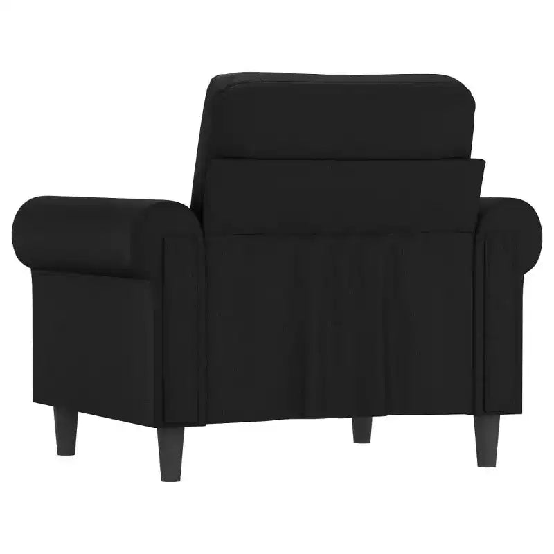 Divano in similpelle nera — Schienale con cuscini, 1–2 posti