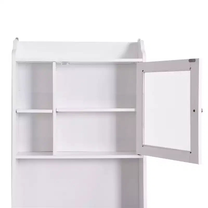 Armadietto da bagno salvaspazio sopra il WC con ripiani aperti, Espresso/Bianco, Autoportante, 1 persona