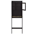 Armadietto da bagno salvaspazio sopra il WC con ripiani aperti, Espresso/Bianco, Autoportante, 1 persona