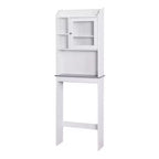 Armadietto da bagno salvaspazio sopra il WC con ripiani aperti, Espresso/Bianco, Autoportante, 1 persona