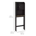 Armadietto da bagno salvaspazio sopra il WC con ripiani aperti, Espresso/Bianco, Autoportante, 1 persona