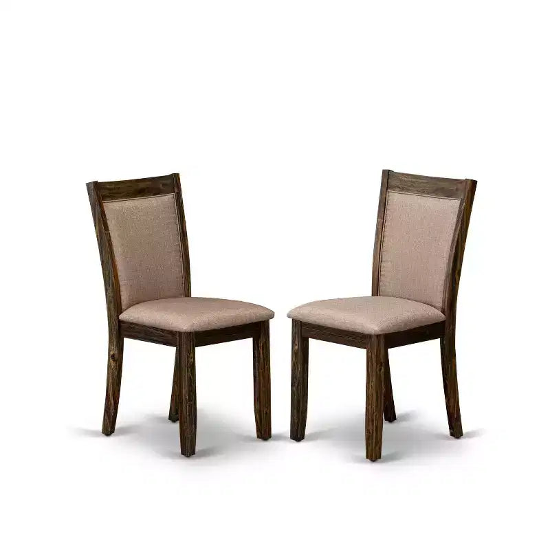 Set da pranzo rettangolare in legno marrone scuro, 5 pezzi, 4 posti a sedere