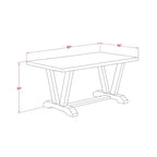 Set da pranzo rettangolare in legno marrone scuro, 5 pezzi, 4 posti a sedere