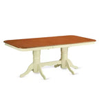 HomeStock 9-Piece Rectangle Buttermilk & Cherry Finish Solid Wood Top Dining Table with 8-Chairs