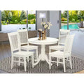 Set da pranzo rotondo marrone da 5 pezzi per 4 persone con sedie imbottite