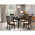 Set da pranzo quadrato 5 pezzi Cappuccino per 4 persone, legno e similpelle