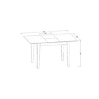 Set da pranzo rettangolare in legno marrone scuro, 5 pezzi, 4 posti a sedere