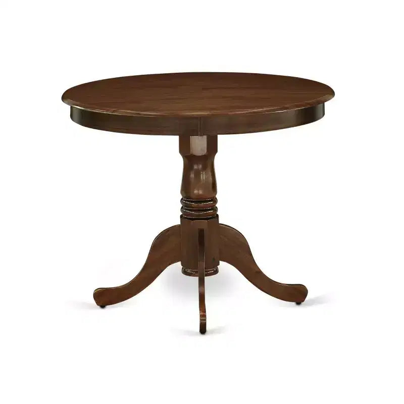Set da pranzo di 3 pezzi in legno rotondo marrone per 2 persone con sedie a braccioli in similpelle