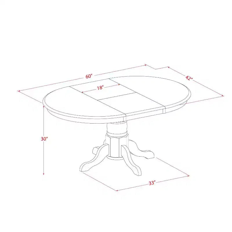 Set da pranzo rettangolare in legno Espresso 5 pezzi, 4 posti