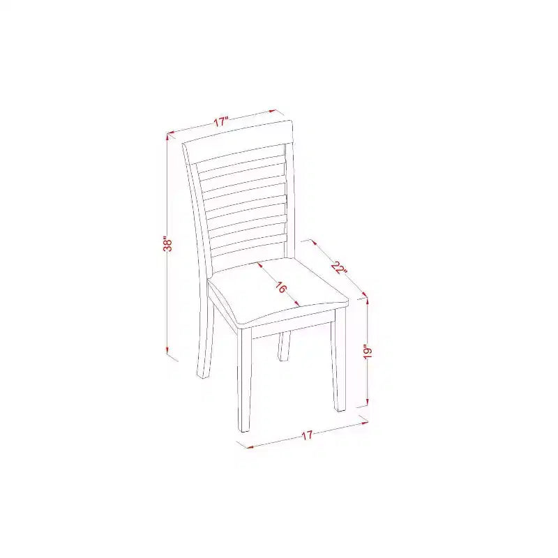 Set da pranzo rettangolare in legno Espresso 5 pezzi, 4 posti