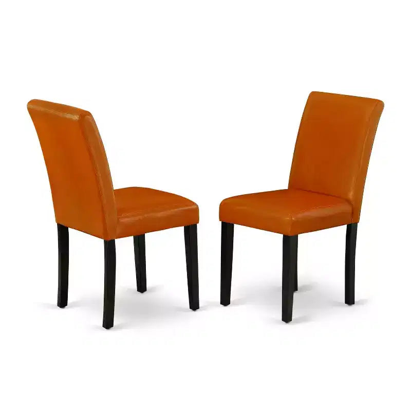 Set da pranzo rettangolare a 5 pezzi marrone scuro con sedie in similpelle, 4 posti a sedere