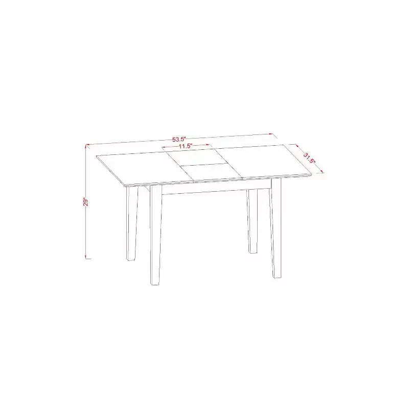 Set da pranzo rettangolare a 5 pezzi marrone scuro con sedie in similpelle, 4 posti a sedere