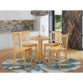 Set da pranzo a 5 pezzi in rovere altezza bancone per 4 persone