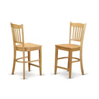 Set da pranzo a 5 pezzi in rovere altezza bancone per 4 persone