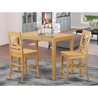 Set da pranzo da 3 pezzi marrone ad altezza bancone, 2 posti a sedere