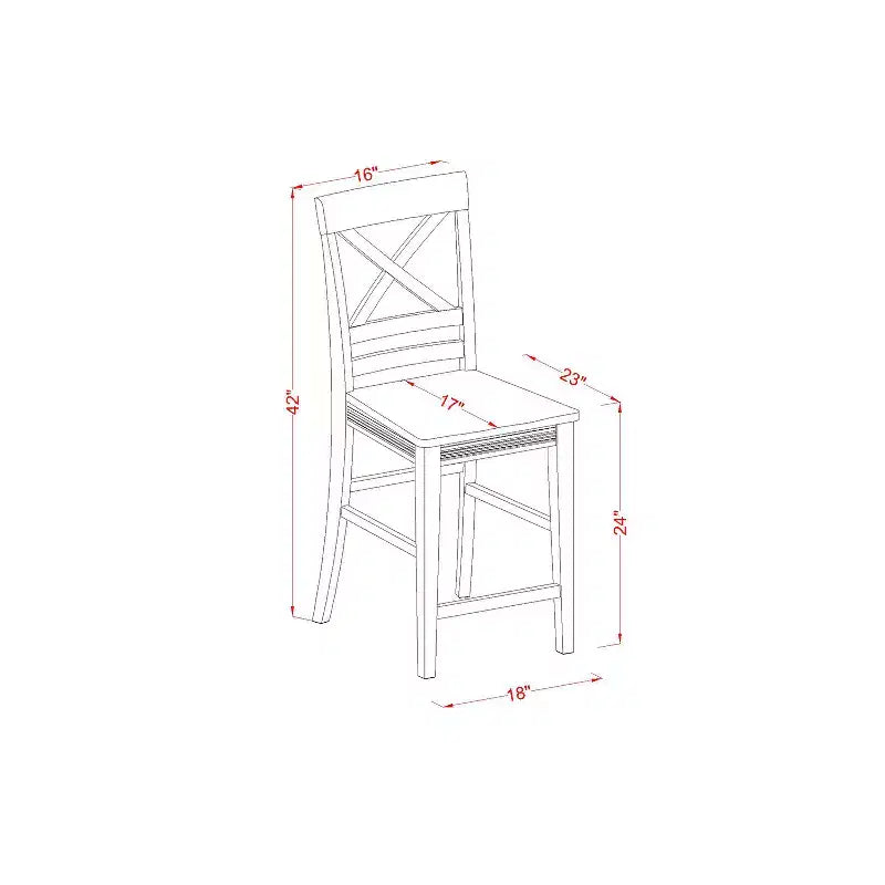 Set da pranzo da 3 pezzi marrone ad altezza bancone, 2 posti a sedere