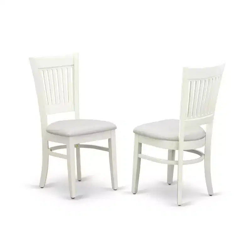 Set da pranzo rettangolare 5 pezzi lino bianco, 4 posti a sedere