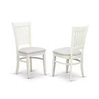 Set da pranzo rettangolare 5 pezzi lino bianco, 4 posti a sedere