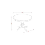 Set da pranzo rettangolare 5 pezzi lino bianco, 4 posti a sedere