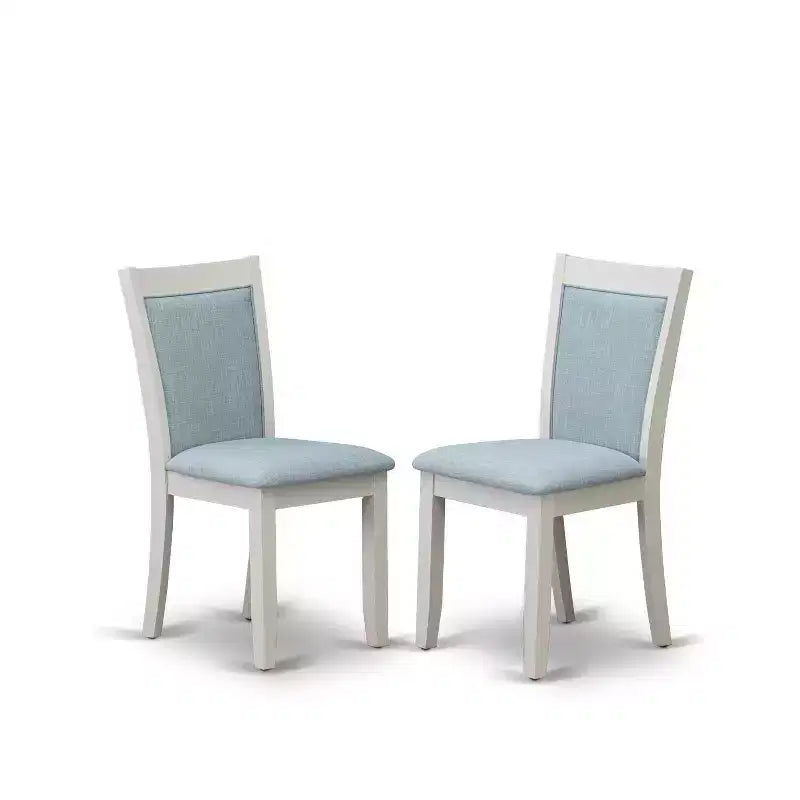 Set da pranzo allungabile 7 pezzi (6 posti) in Lino Bianco — Struttura in legno, sedute in similpelle