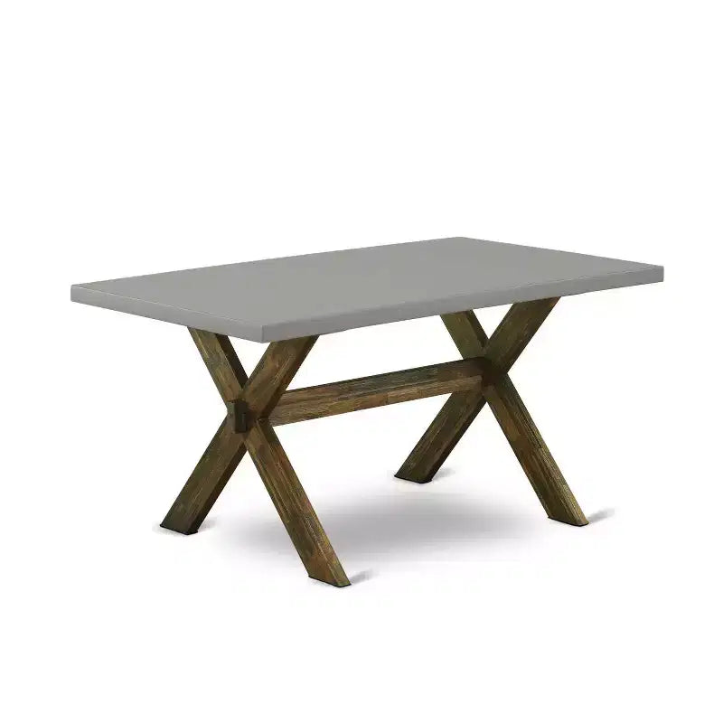 Set da pranzo rettangolare multi-colore da 7 pezzi per 6 persone, struttura in legno e sedie imbottite in finta pelle