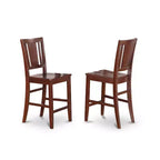 Set da pranzo a 5 pezzi color marrone scuro, altezza bancone, 4 posti a sedere