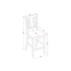 Set da pranzo a 5 pezzi color marrone scuro, altezza bancone, 4 posti a sedere