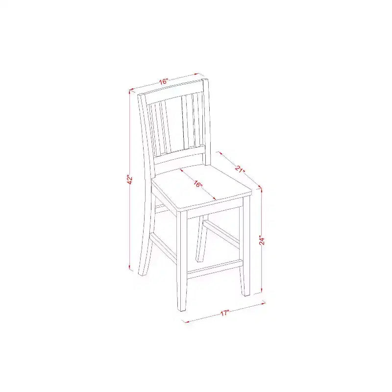 Set da pranzo a 5 pezzi color marrone scuro, altezza bancone, 4 posti a sedere