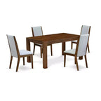5-Piece Multi-Color Solid Wood Top - Rectangular Dining Room Set - Seats 4