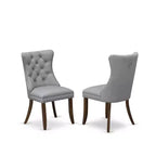 Set tavolo da pranzo rotondo da 3 pezzi per 2 persone, grigio retrò, struttura in legno con sedie in similpelle