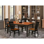 Set da pranzo alto 5 pezzi nero e marrone scuro, 4 posti