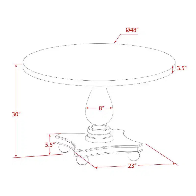 Set da pranzo rotondo allungabile da 5 pezzi marrone scuro, 4 posti