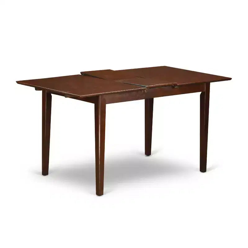 Set da pranzo rotondo da 7 pezzi marrone per 6, struttura in legno e sedie in ecopelle
