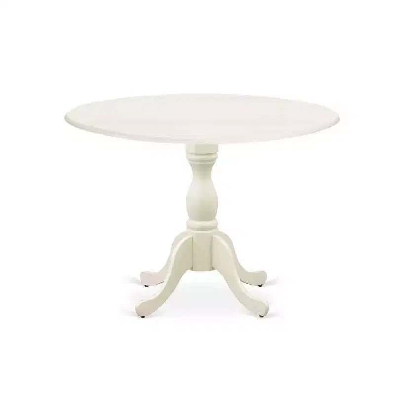 Set da pranzo rotondo bianco lino, 5 pezzi, 4 posti a sedere