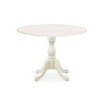 Set da pranzo rotondo bianco lino, 5 pezzi, 4 posti a sedere