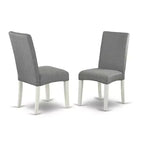 Set da pranzo rotondo bianco lino, 5 pezzi, 4 posti a sedere