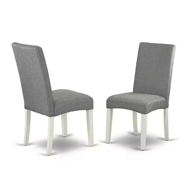 Set da pranzo rotondo bianco lino, 5 pezzi, 4 posti a sedere