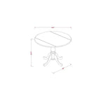 Set da pranzo rotondo bianco lino, 5 pezzi, 4 posti a sedere