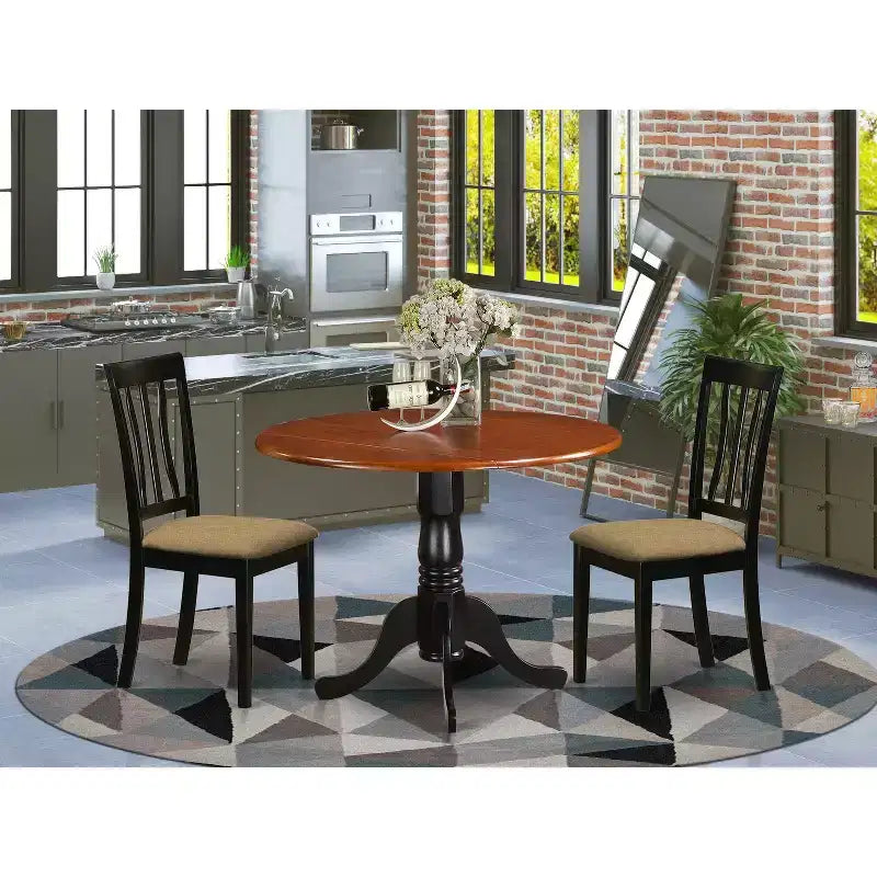 Set da pranzo rotondo da 3 pezzi Espresso, 2 posti a sedere