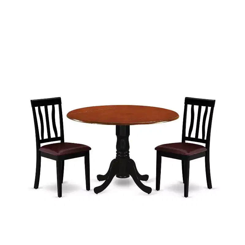 Set da pranzo rotondo da 3 pezzi Espresso, 2 posti a sedere