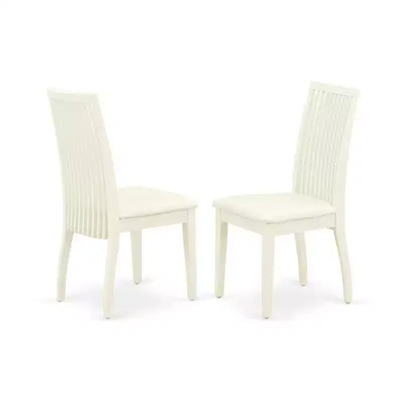Set da pranzo allungabile rettangolare 5 pezzi lino bianco, 4 posti a sedere