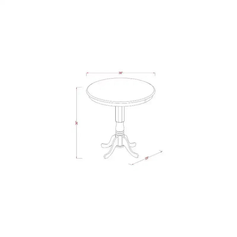 Set da pranzo rotondo a 3 pezzi Retro Brown ad altezza bancone per 2