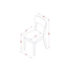 Set da pranzo rettangolare 5 pezzi in legno lino bianco, 4 posti a sedere