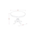 Set da pranzo rotondo in 3 pezzi Linen White per 2 persone, struttura in legno con sedili in similpelle
